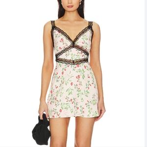 RESA Pink Slip Mini Dress V-Neck Sleeveless